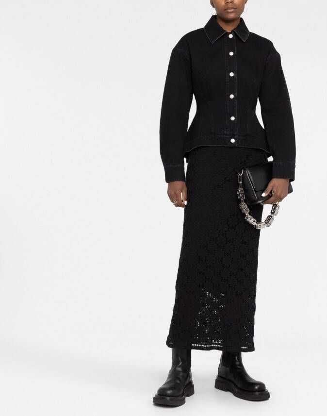 Alexander McQueen Denim peplum jack Zwart