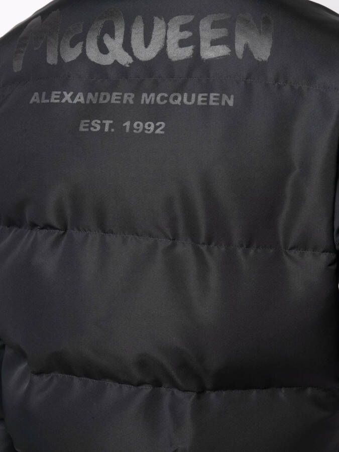 Alexander McQueen Donsjack met logoprint Zwart