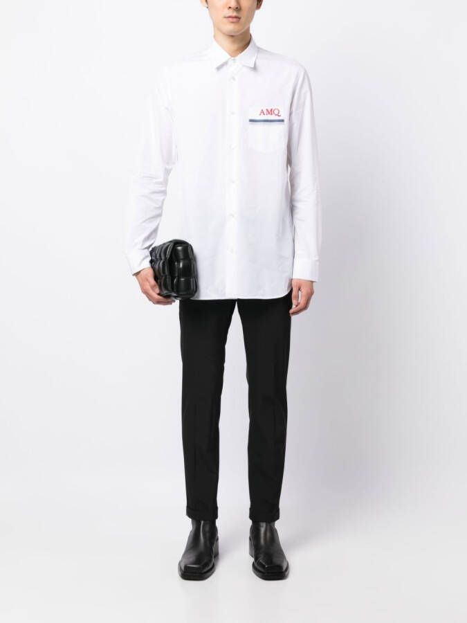 Alexander McQueen Overhemd met geborduurd monogram Wit
