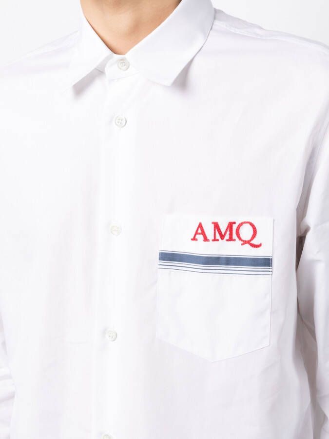 Alexander McQueen Overhemd met geborduurd monogram Wit