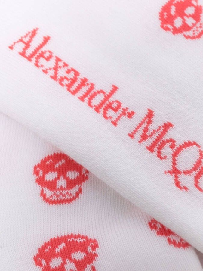 Alexander McQueen Enkelsokken met doodskop Wit