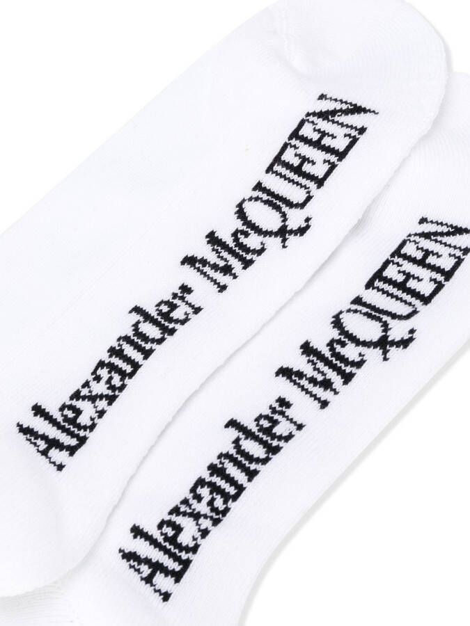 Alexander McQueen Enkelsokken met doodskopprint Wit