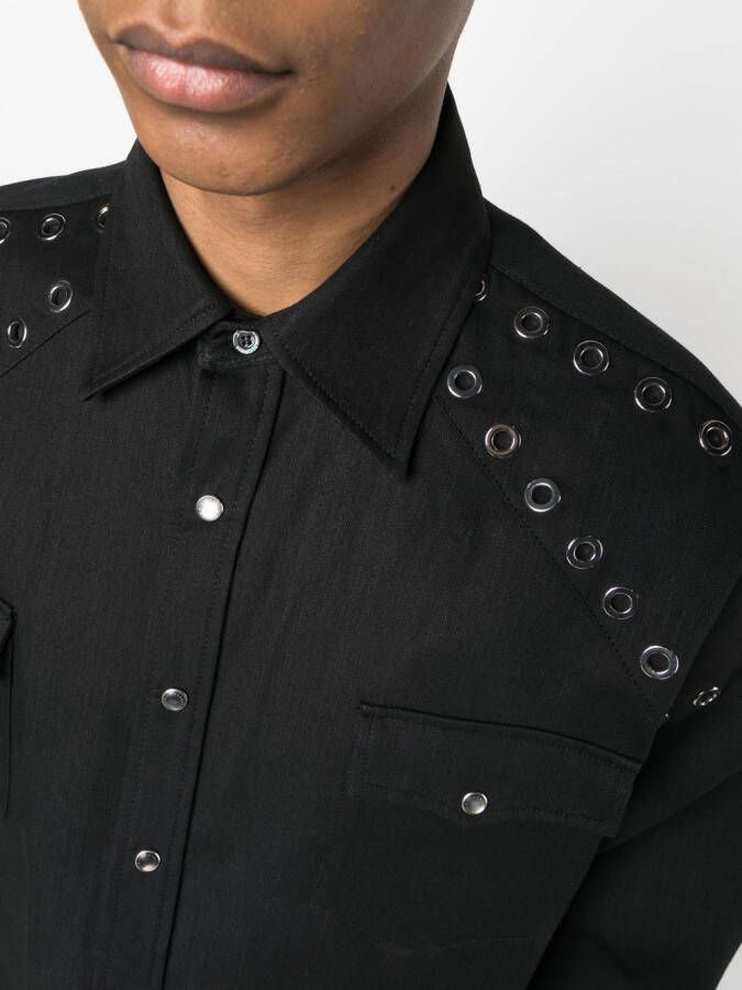 Alexander McQueen Denim overhemd Zwart