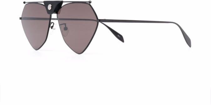 Alexander McQueen Eyewear Abstract zonnebril met piloten montuur Zwart