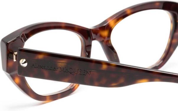 Alexander McQueen Eyewear Bril met cat-eye montuur Bruin