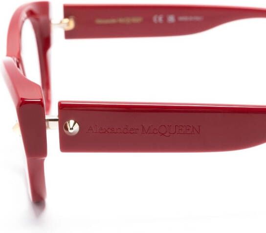 Alexander McQueen Eyewear Bril met cat-eye montuur Rood