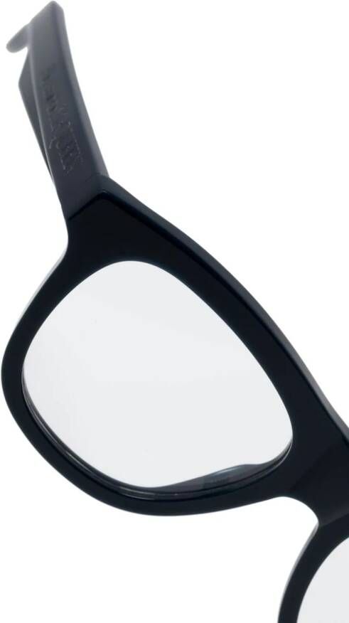 Alexander McQueen Eyewear Bril met gegraveerd logo Blauw