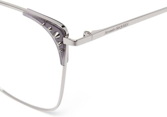 Alexander McQueen Eyewear Bril met oversized montuur Zilver