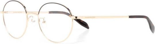 Alexander McQueen Eyewear Bril met rond montuur Goud