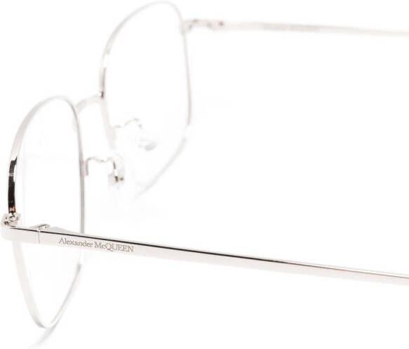 Alexander McQueen Eyewear Bril met vierkant montuur Zilver