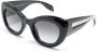 Alexander McQueen Eyewear Zonnebril met rond montuur Zwart - Thumbnail 2