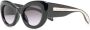 Alexander McQueen Eyewear Zonnebril met oversized rond montuur Zwart - Thumbnail 2