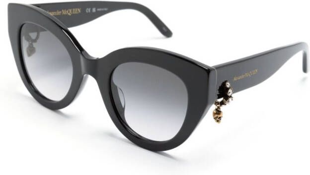 Alexander McQueen Eyewear Zonnebril met vierkant montuur Zwart