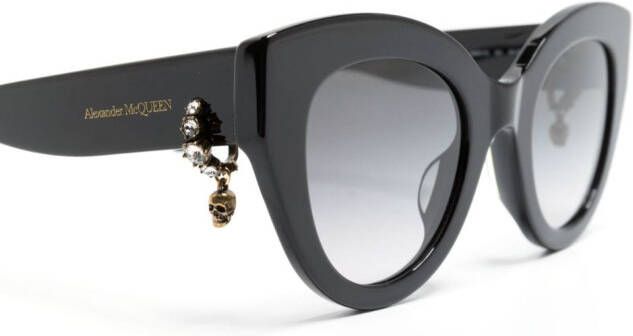 Alexander McQueen Eyewear Zonnebril met vierkant montuur Zwart
