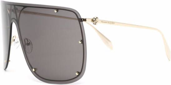Alexander McQueen Eyewear Skull Mask zonnebril met oversized montuur Goud