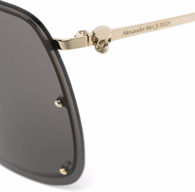 Alexander McQueen Eyewear Skull Mask zonnebril met oversized montuur Goud