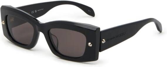 Alexander McQueen Eyewear Spike Studs zonnebril met rechthoekig montuur Zwart