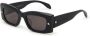 Alexander McQueen Eyewear Spike Studs zonnebril met rechthoekig montuur Zwart - Thumbnail 2