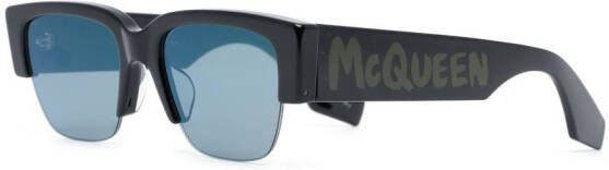Alexander McQueen Eyewear Zonnebril met contrasterende brug Zwart