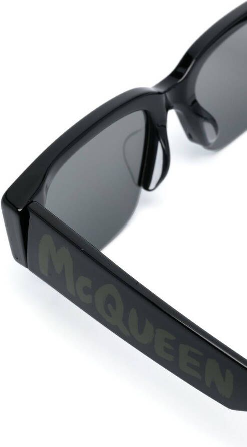 Alexander McQueen Eyewear Zonnebril met contrasterende brug Zwart