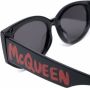 Alexander McQueen Eyewear Zonnebril met logo Zwart - Thumbnail 3