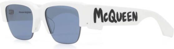 Alexander McQueen Eyewear Zonnebril met logoprint Wit