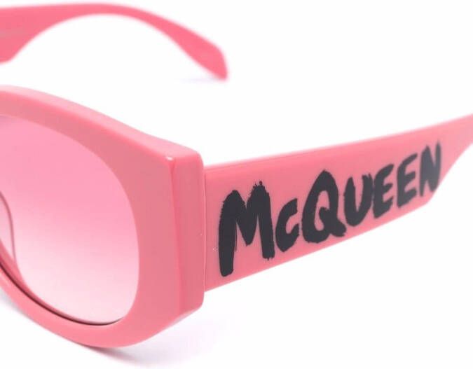 Alexander McQueen Eyewear Zonnebril met ovaal montuur Roze