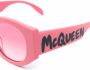 Alexander McQueen Eyewear Zonnebril met ovaal montuur Roze - Thumbnail 3