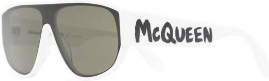 Alexander McQueen Eyewear Zonnebril met oversized montuur 9040 WHITE