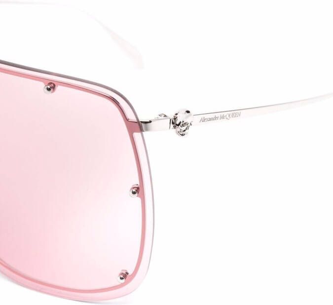 Alexander McQueen Eyewear Zonnebril met oversized montuur Roze