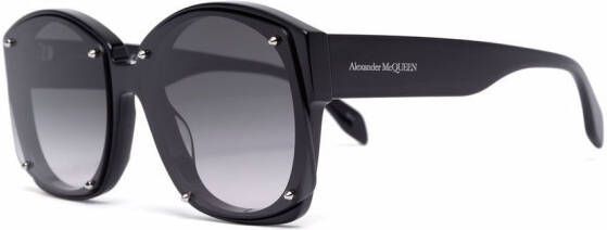 Alexander McQueen Eyewear Zonnebril met oversized rond montuur Zwart