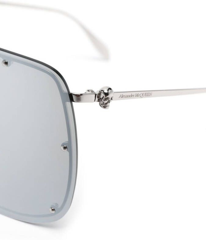 Alexander McQueen Eyewear Zonnebril met piloten montuur Zilver