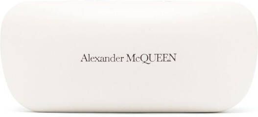 Alexander McQueen Eyewear Zonnebril met rechthoekig montuur Blauw