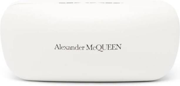 Alexander McQueen Eyewear Zonnebril met rechthoekig montuur Geel