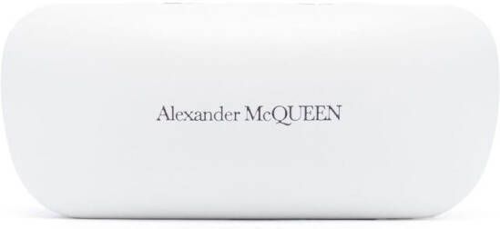 Alexander McQueen Eyewear Zonnebril met rechthoekig montuur Zwart