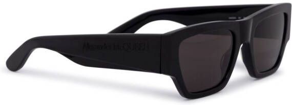 Alexander McQueen Eyewear Zonnebril met rechthoekig montuur Zwart