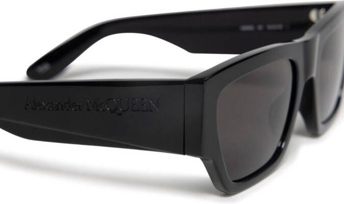 Alexander McQueen Eyewear Zonnebril met rechthoekig montuur Zwart