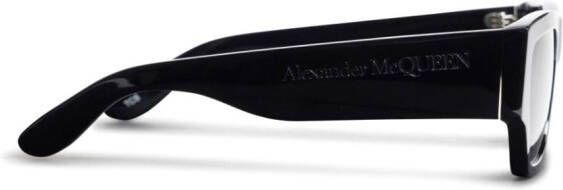 Alexander McQueen Eyewear Zonnebril met rechthoekig montuur Zwart