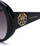 Alexander McQueen Eyewear Zonnebril met rond montuur Zwart - Thumbnail 3