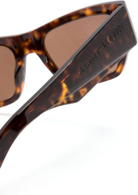 Alexander McQueen Eyewear Zonnebril met vierkant montuur Bruin