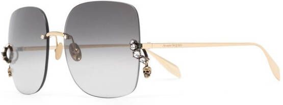 Alexander McQueen Eyewear Zonnebril met vierkant montuur Goud