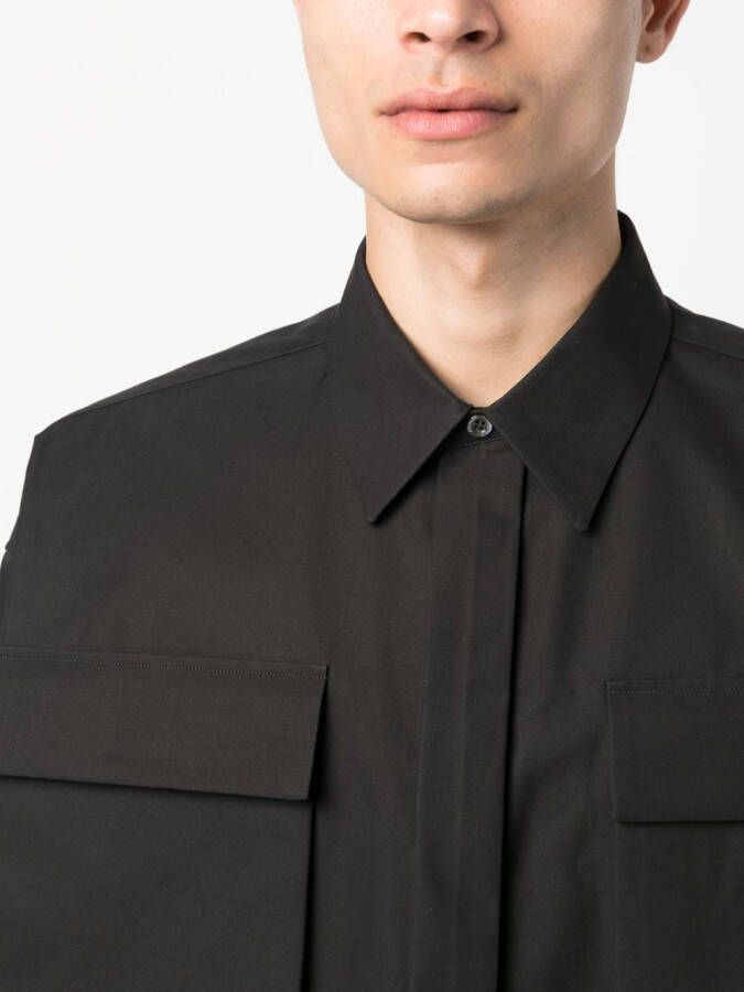 Alexander McQueen Overhemd met klepzakken Zwart