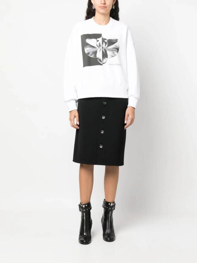 Alexander McQueen Sweater met bloemenprint Wit