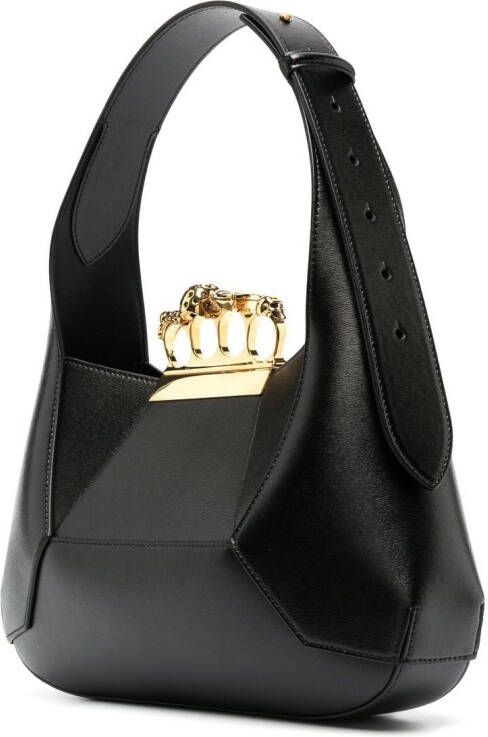 Alexander McQueen The Jewelled leren tas Zwart