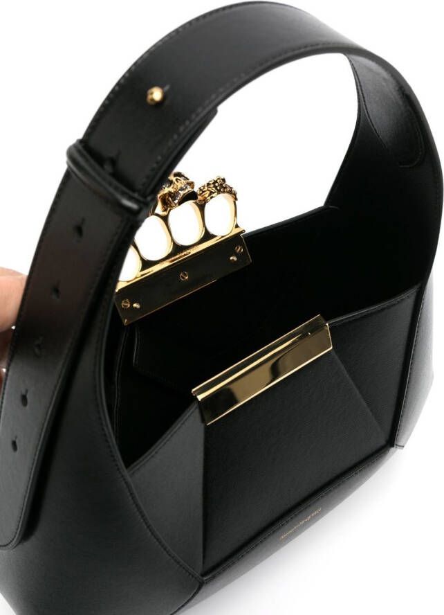 Alexander McQueen The Jewelled leren tas Zwart