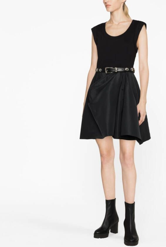 Alexander McQueen Mini-jurk met gesmockt detail Zwart
