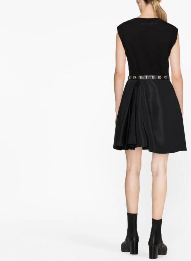 Alexander McQueen Mini-jurk met gesmockt detail Zwart