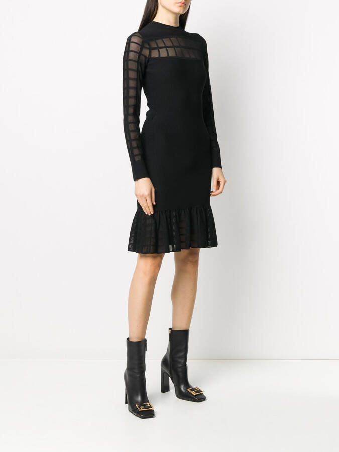 Alexander McQueen Gebreide mini-jurk Zwart