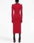 Alexander McQueen Geribbelde midi-jurk Rood - Thumbnail 4