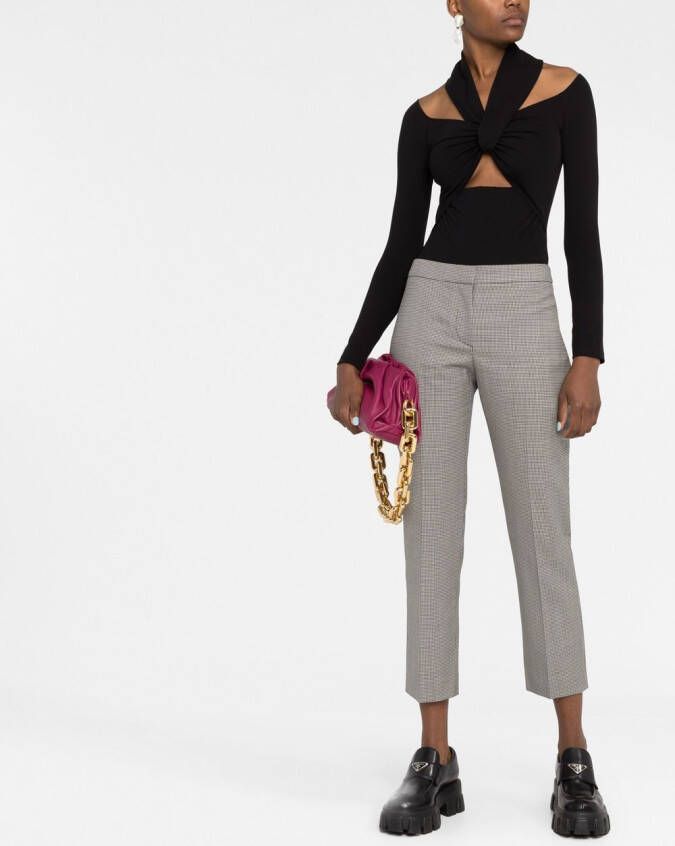 Alexander McQueen Geruite broek Zwart